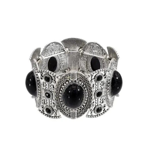 Gypsy Tribal Tibetan Bracelet for Women Boho Vintage Silver Men's Turquoise Elastic Bangles Afghan Turkish Ethnic Indian Jewelry