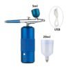 Pink Mini Air Compressor Kit Air-Brush Paint Spray Gun Airbrush For Nail Art Tattoo Craft Cake Nano Fog Mist Sprayer