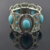 Gypsy Tribal Tibetan Bracelet for Women Boho Vintage Silver Men's Turquoise Elastic Bangles Afghan Turkish Ethnic Indian Jewelry