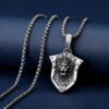 Vintage Metal Tin Lion Head Pendant Necklaces Men's Hip Hop Punk Animal Tiger Bear Wolf High End Couple Sweater Chain Jewelry