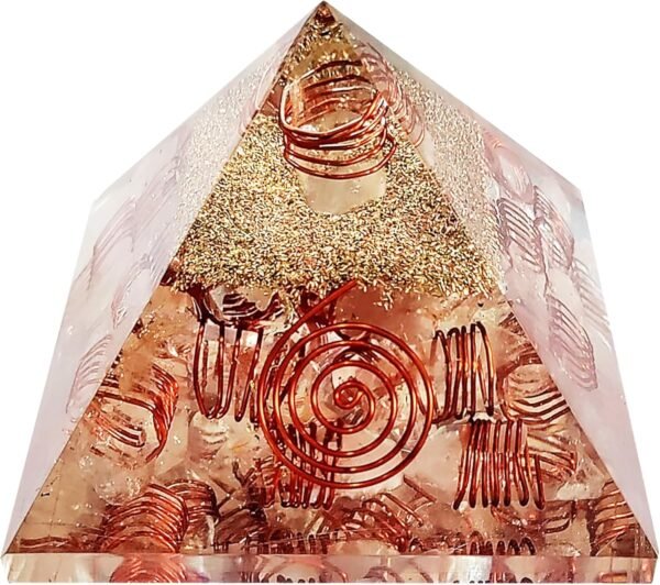 Crystal Orgone Pyramid – Orgonite Energy Generator with Copper-Wrapped Quartz and Shungite Crystals for Positive Energy