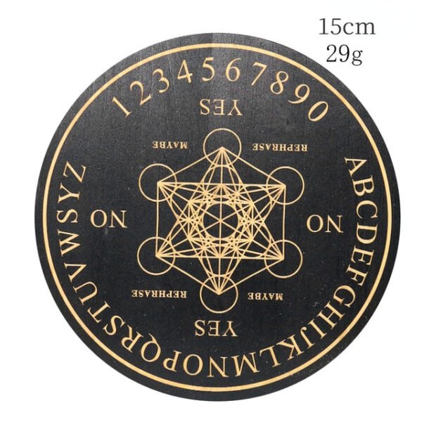 15cm Wood Black Round Witchcraft Altar Butterfly Board Meditation Cube Moon Phase Pendulum Game Magical Divination Planchette - Charms