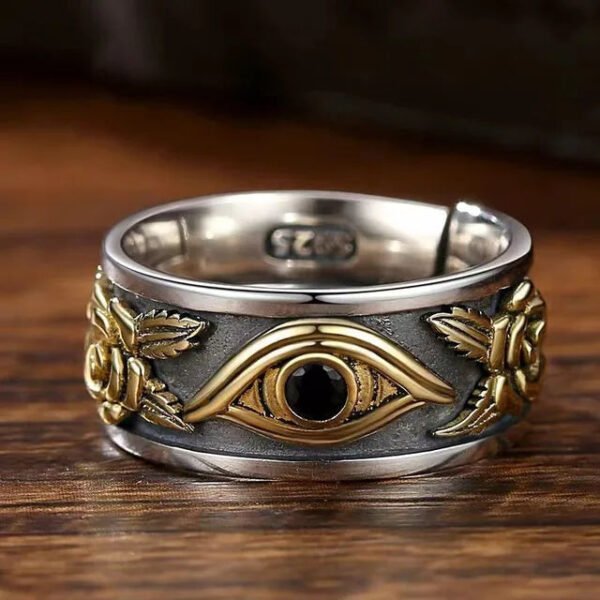 Egyptian Gods Horus Anubis Pharaoh Totem Ring