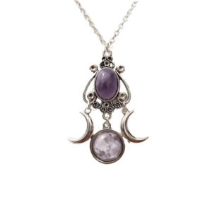 Fashion Black/red/purple Triple Moon Pendant Necklace Jewelry