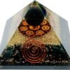 Crystal Orgone Pyramid – Orgonite Energy Generator with Copper-Wrapped Quartz and Shungite Crystals for Positive Energy