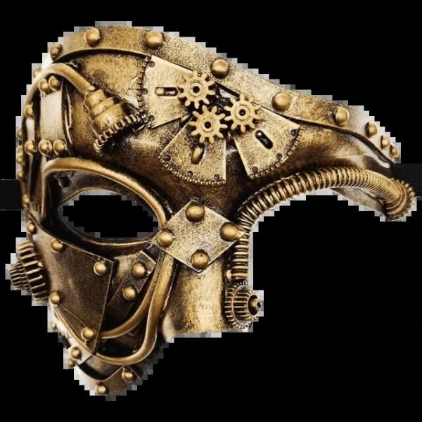 Steampunk Masquerade Ghost Cosplay Mask Mechanical Equipment Half Face Halloween costume Christmas party accessories Adult Gift
