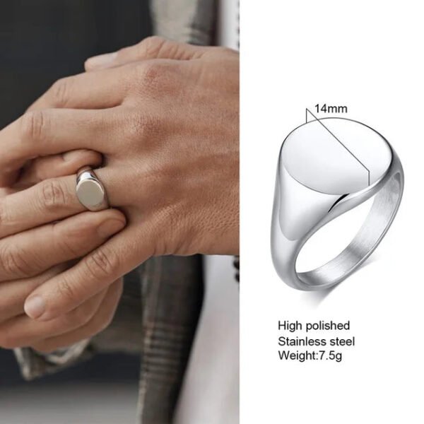 Modern Gents Ring, Nobility Dignified Signet Ring for Men, Stainless Steel Stylishly Rings, Funky Cool Urban Jewelry For Man