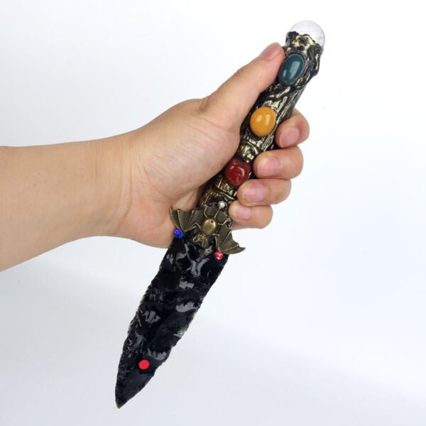 New Design Obsidian Carved Knife Obsidian Sceptre Craft