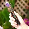 1PC Crystal Scepter Chakra Natural Quartz Crystal Point Magic Wand Stick Wicca Accessories Altar Decor Ritual Cosplay Props Gift