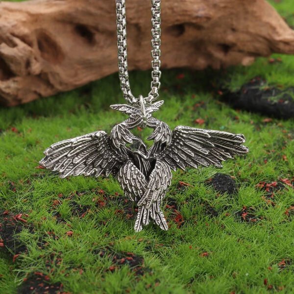Retro Gothic Mystical Angel Wings Pendant Necklace