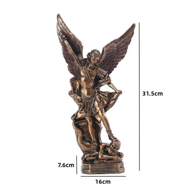 Saint Michael Statue Resin Angel Sculpture Decoration Michael Archangel Defeated Lucifer Tramples Demon Figurine