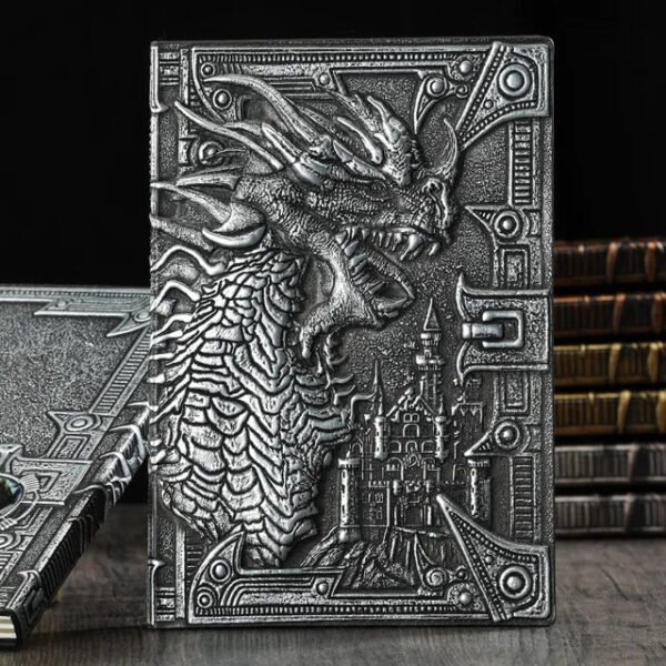 3D Three-dimensional Dragon A5 Notebook European Retro Thickened Pu Embossed Notepad Diary Business Gift Office Supplies