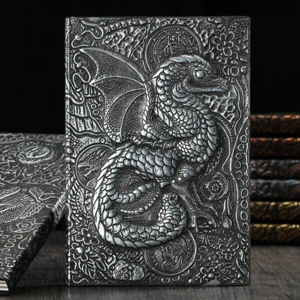 3D Three-dimensional Dragon A5 Notebook European Retro Thickened Pu Embossed Notepad Diary Business Gift Office Supplies