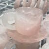 Natural Rose Quartz Cup Crystal Hand Carved Drink ware Crystal Stone Tea Coffee Milk Cup set