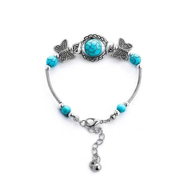 Gypsy Tribal Tibetan Bracelet for Women Boho Vintage Silver Men's Turquoise Elastic Bangles Afghan Turkish Ethnic Indian Jewelry