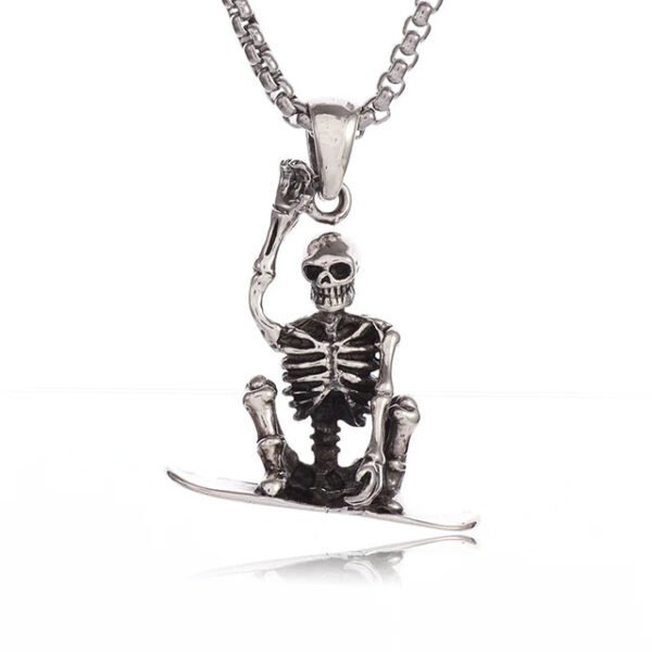 Vintage Gothic Hell Reaper Scythe Pendant Mystical Demon Necklace for Men Personality Punk Halloween Trend Jewelry