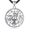Sterling Silver Tetragrammaton Pentagram Amulet Necklace Gothic Pendan
