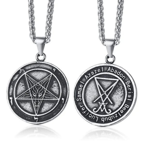 Sigil of Lucifer David Star Pendants Stainless Steel Pagan Occult Male Jewelry