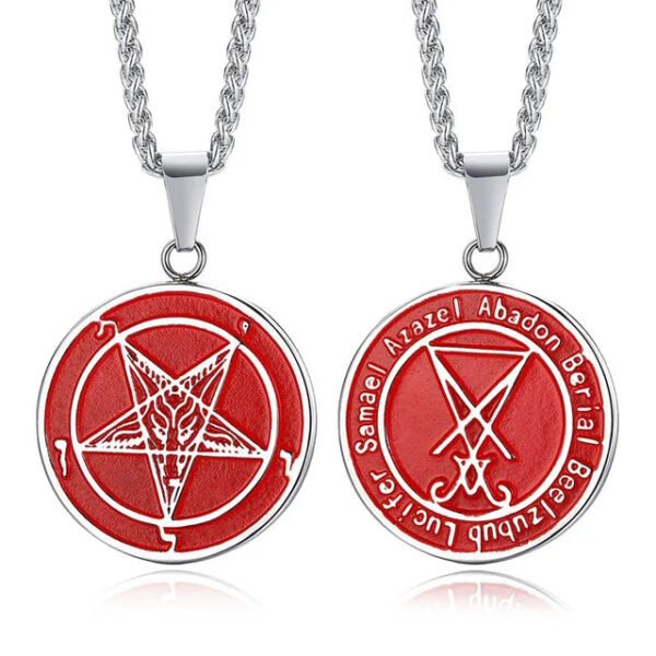 Sigil of Lucifer David Star Pendants Stainless Steel Pagan Occult Male Jewelry