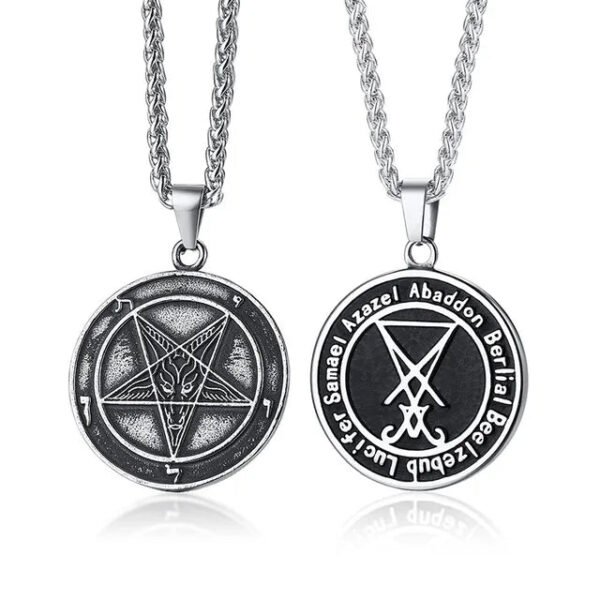 Sigil of Lucifer David Star Pendants Stainless Steel Pagan Occult Male Jewelry