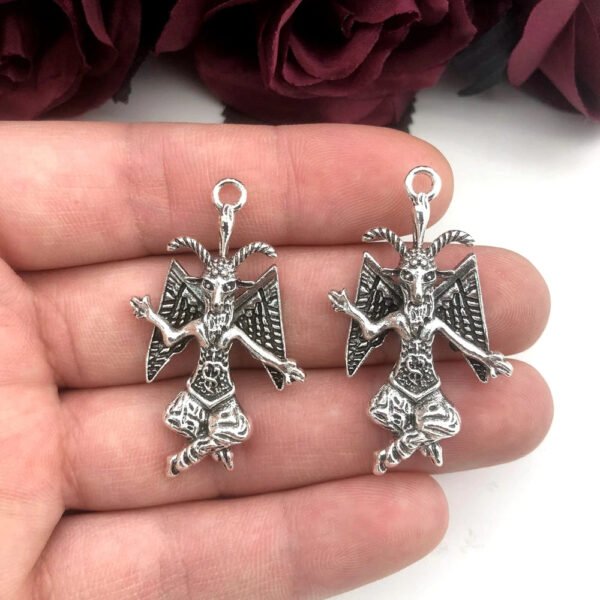Pagan Jewelry Set:Enchanting Baphomet Sigil  Satanic Goat Head Necklace Witch Jewerly