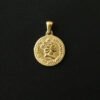 18K Gold Portrait Coin Cross Peach Heart Angel Charms Vintage Pendant b