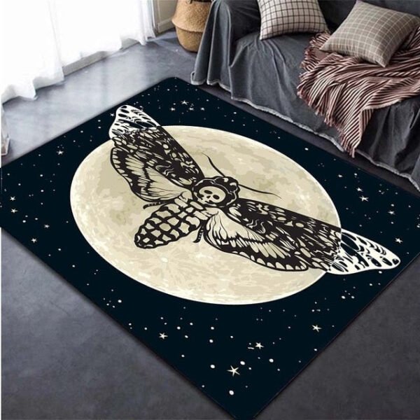 Death Moth Skull Head Area Rugs Non-slip Floor Mat Doormats Home Runner Rug Carpet For Bedroom - Rug