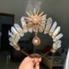 Crystal Hair Accessories – Raw Crystal Crown Sun Goddess Tiara