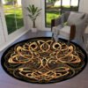 Transform Your Space with the Power of Norse Mythology: Tree of Life Valknut Round Rug