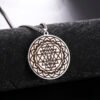 Sri Yantra Mandala Sacred Geometry Pendant Necklace Chakra Energy Necklace Meditation Spiritual Jewelry Stainless Steel