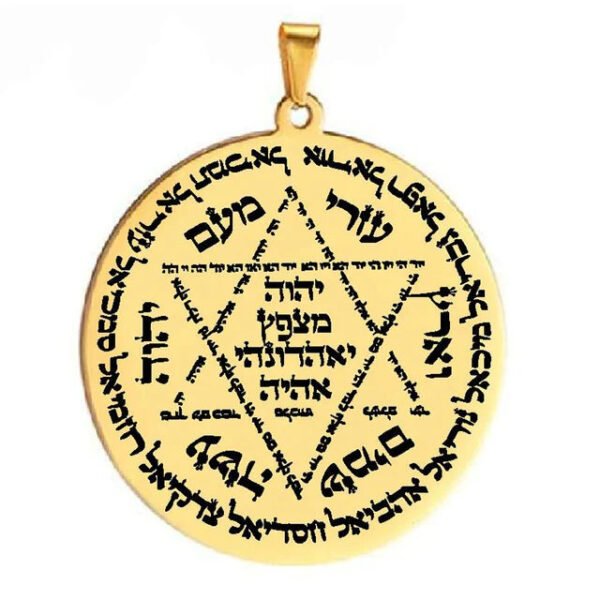 Protect God Pendant Kabbalah Amulet Names of 12 angels & Star of David Laser Cut Talisman Stainless Steel Pendant Necklace