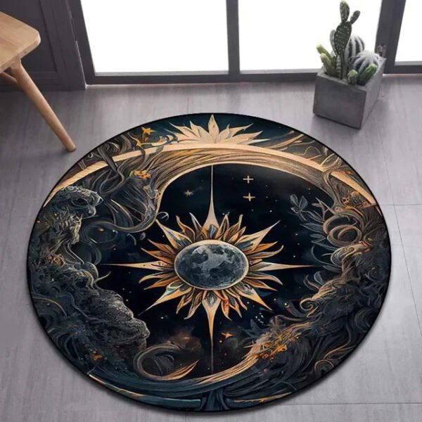 Viking Valknut Yggdrasil Tree of Life Round Area Rug: Stylish Décor