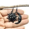 New Silver Color Sun and Moon Earrings Chain Pair of Celestial Best Friends Gift for Friend Long Earring Pendants Women Gift|Drop Earrings|