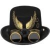 Steampunk Men Hat With Goggles Gay Top Hat Steampunk Bowler Top Hat Vintage Halloween Top Hat Gothic Carnival Nightclub