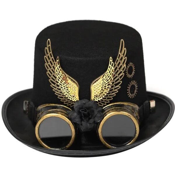 Steampunk Men Hat With Goggles Gay Top Hat Steampunk Bowler Top Hat Vintage Halloween Top Hat Gothic Carnival Nightclub