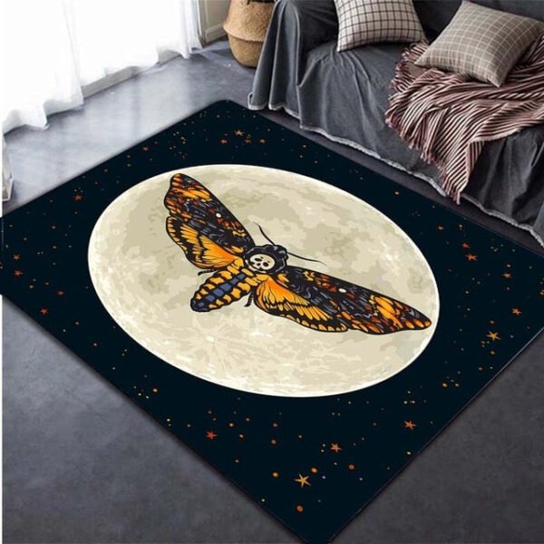 Death Moth Skull Head Area Rugs Non-slip Floor Mat Doormats Home Runner Rug Carpet For Bedroom - Rug
