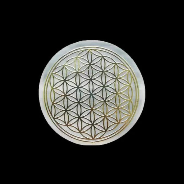 6CM Natural Crystal Selenite Slice Slab White Gypsum Chakra Flower of Life Charging Plate Yoga Meditation buy one and get one free