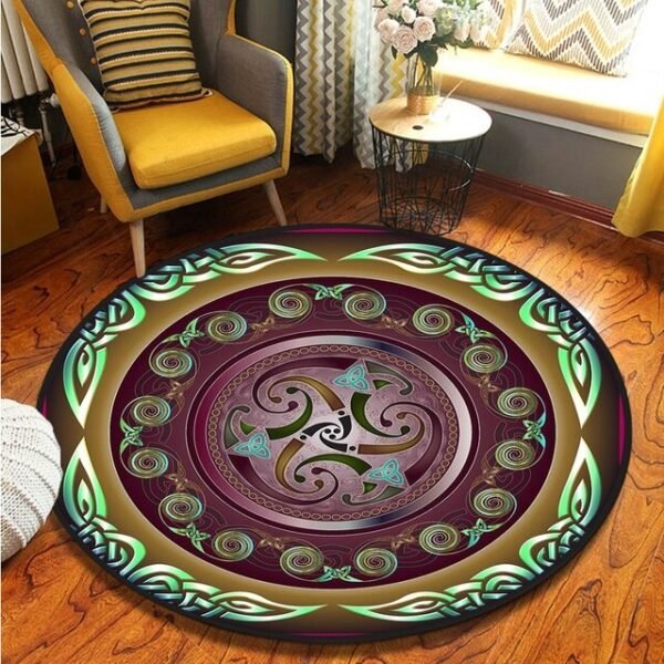 Celtic Viking Round Rug Floor Mat Tree of Life Round Carpet Yggdrasil Floor Mat Anti Slip Chair Mat for Children Kids Playmat| |