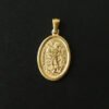 18K Gold Portrait Coin Cross Peach Heart Angel Charms Vintage Pendant b