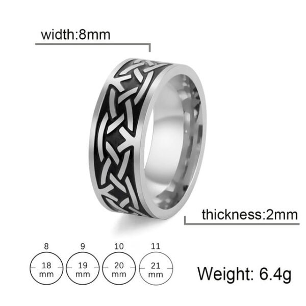 My Shape Viking Celtics Knot Ring For Men Women Black Color Geometric Stainless Steel Finger Rings Vintage Male Jewelry Anillos - Rings