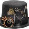 Steampunk Men Hat With Goggles Gay Top Hat Steampunk Bowler Top Hat Vintage Halloween Top Hat Gothic Carnival Nightclub