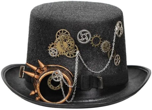 Steampunk Men Hat With Goggles Gay Top Hat Steampunk Bowler Top Hat Vintage Halloween Top Hat Gothic Carnival Nightclub