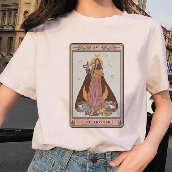 Women's Tarot Card Flower Funny Time Ladies Cartoon Fashion Short Sleeve Summer Printed T-shirt Women's T-shirt Top Pattern. - T-shirts
