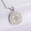 Sri Yantra Mandala Sacred Geometry Pendant Necklace Chakra Energy Necklace Meditation Spiritual Jewelry Stainless Steel