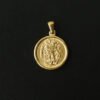 18K Gold Portrait Coin Cross Peach Heart Angel Charms Vintage Pendant b