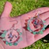 Fairy Raindrop Leaf Hoop Earrings | Fairycore | Goblincore | Cottagrecore Boho | Hippie Fairycore Brincos Feminino - Dangle Earrings