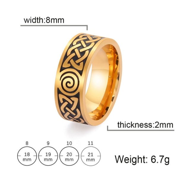 My Shape Viking Celtics Knot Ring For Men Women Black Color Geometric Stainless Steel Finger Rings Vintage Male Jewelry Anillos - Rings