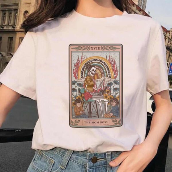 Women's Tarot Card Flower Funny Time Ladies Cartoon Fashion Short Sleeve Summer Printed T-shirt Women's T-shirt Top Pattern. - T-shirts