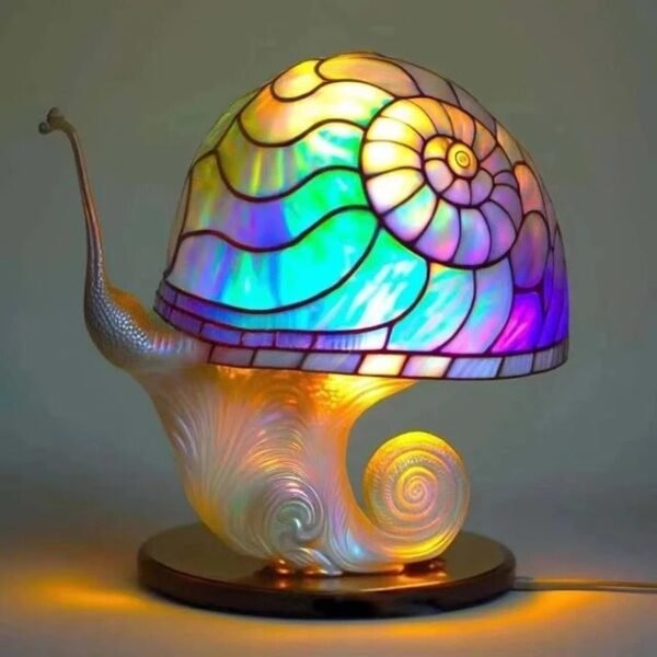 Retro Stained Glass Plant Series Table Lamps Colorful Bedroom Bedside Flower Mushroom Creative Table Night Lamp Atmosphere Light