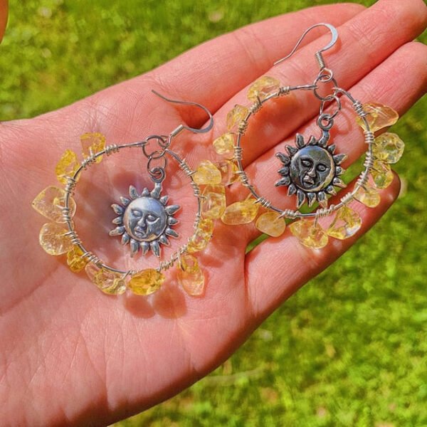 Fairy Raindrop Leaf Hoop Earrings | Fairycore | Goblincore | Cottagrecore Boho | Hippie Fairycore Brincos Feminino - Dangle Earrings